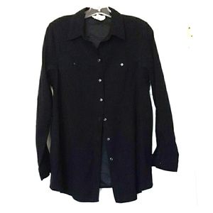 Black Button Down Maternity Shirt